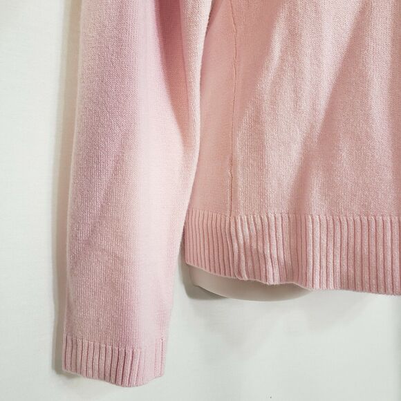 Notations Woman Sweater Small Pink Pullover Long Sleeve VNeck Knit Acrylic Scarf - Picture 7 of 12